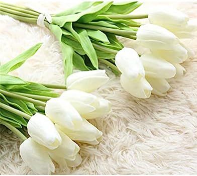 30PCS Real-Touch Tulips Artificial Fake PU Tulips Flowers for Home Wedding Party Decor | Amazon (US)