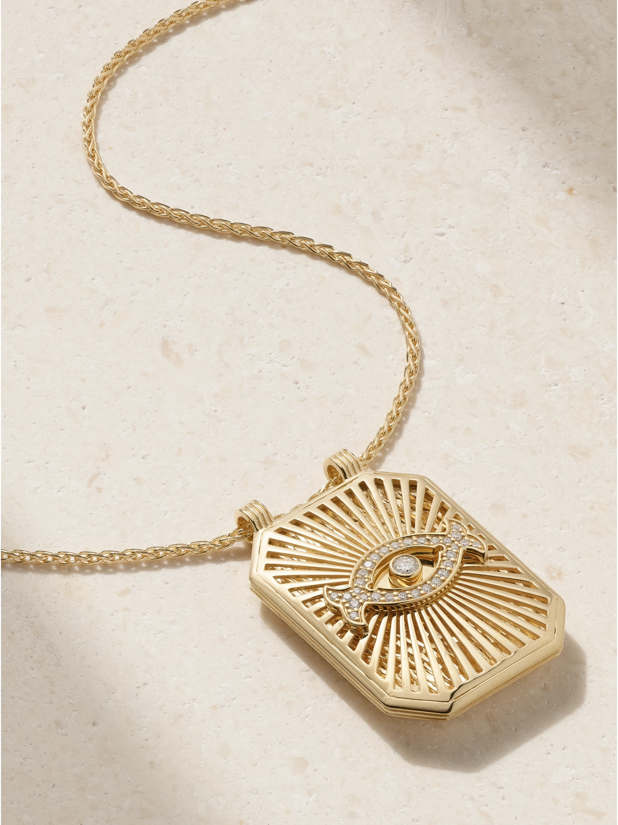 Marie Lichtenberg - Eye Scapular 18-karat Gold Diamond Necklace - One size | NET-A-PORTER (US)