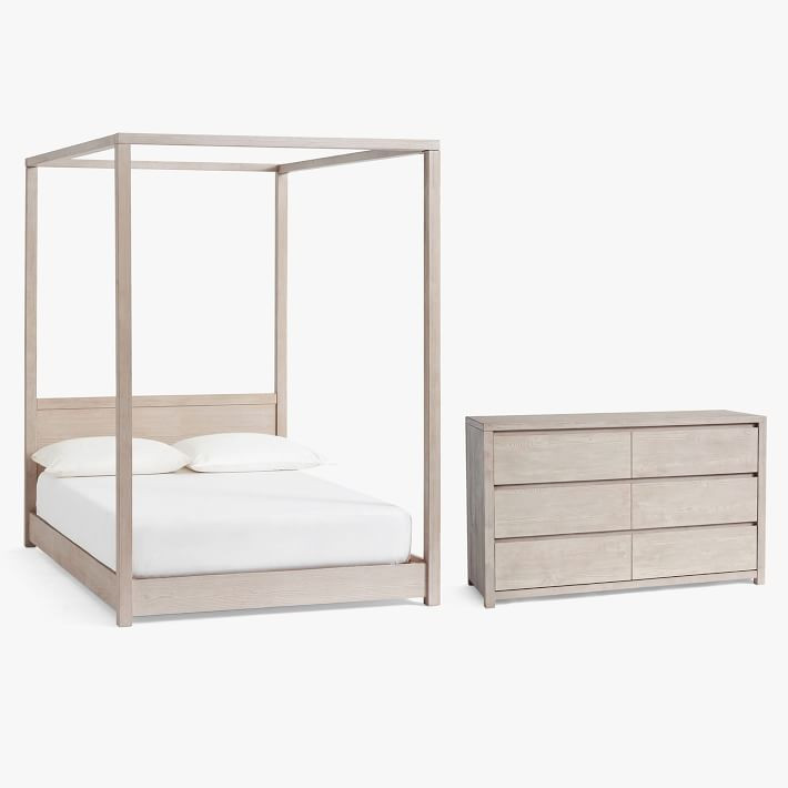 Costa Canopy Bed & 6-Drawer Dresser Set | Pottery Barn Teen