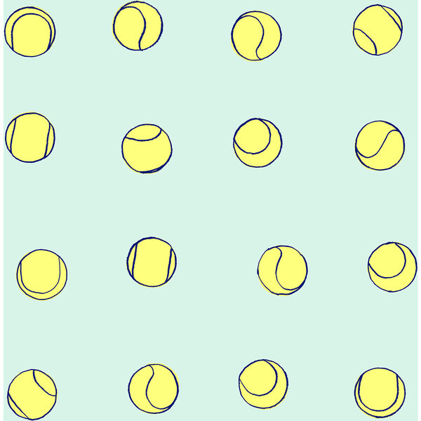 Clare V. Tennis Balls Removable Wallpaper, Mint - WallShoppe Mirrors & Wall Decor | Maisonette | Maisonette