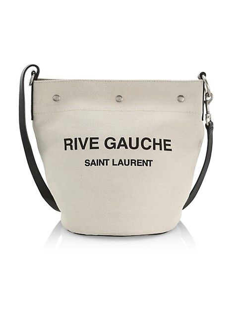 Rive Gauche Linen & Leather Bucket Bag | Saks Fifth Avenue
