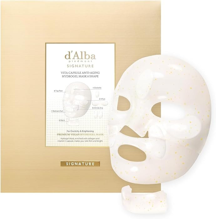 d'alba Piedmont Signature Vita Capsule Hydrogel Mask 8-Shape 1BOX (4 Sheets) | Amazon (US)