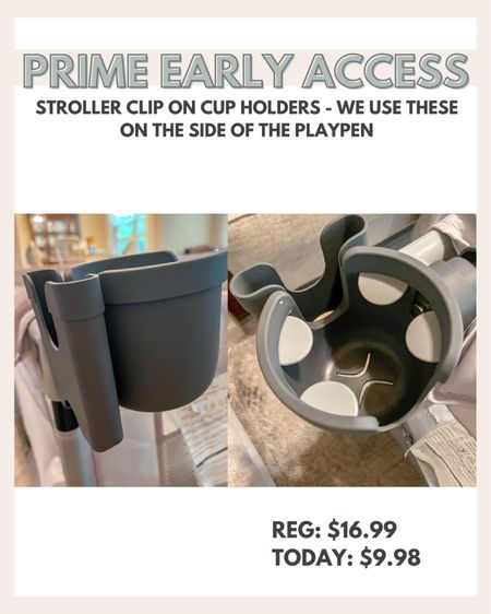 These cup holders are some of my favorite items we've ever received. They clip onto our playpen so when we got rid of our table, we still have somewhere to put our drinks. They are really for strollers but they work perfectly with our playpen. 

#LTKsalealert #LTKfamily #LTKbaby