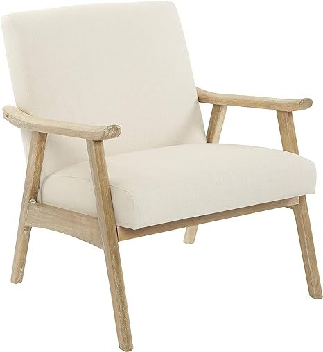 OSP Home Furnishings Weldon Chair in Linen fabric with Brushed Finished Frame | Amazon (US)