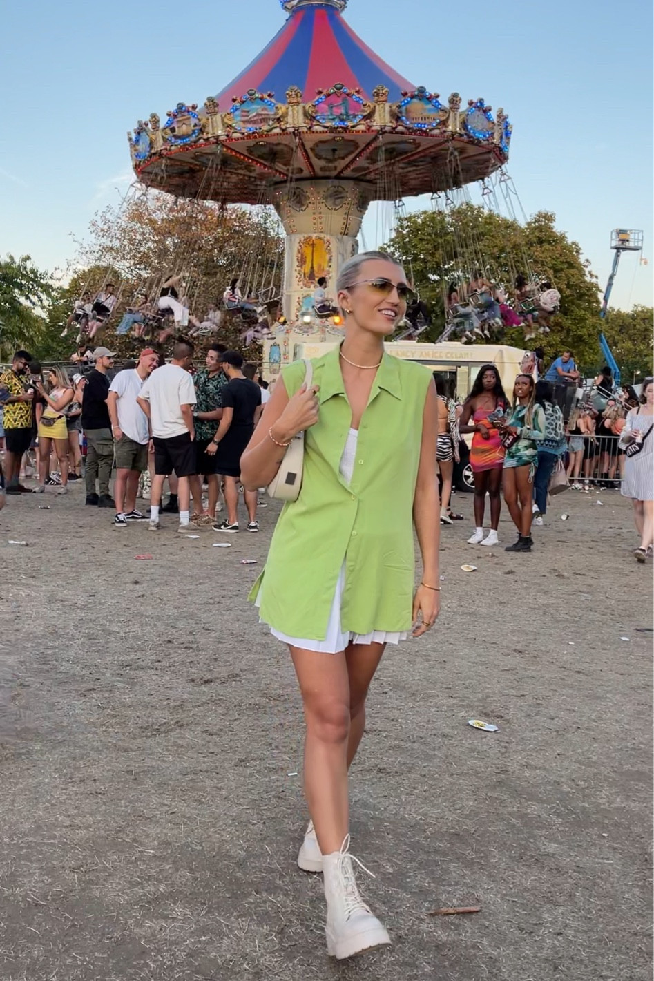 green and white summer look with chunky boots 

#LTKfit #LTKunder100 #LTKunder50