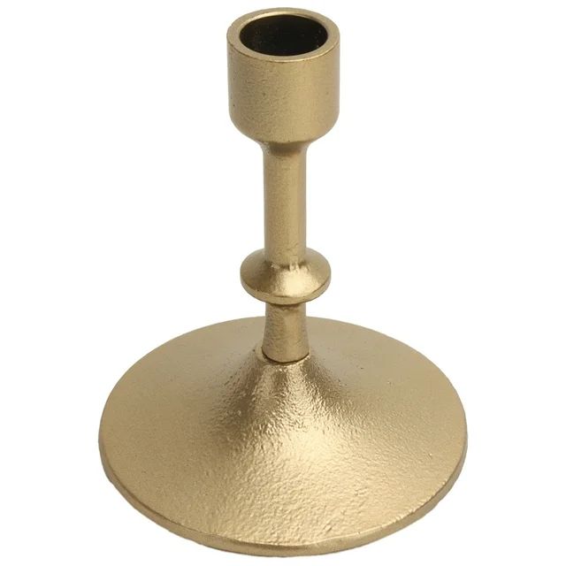 Better Homes & Garden 5.3" Gold Cast Iron Taper Candle Holder, Medium | Walmart (US)