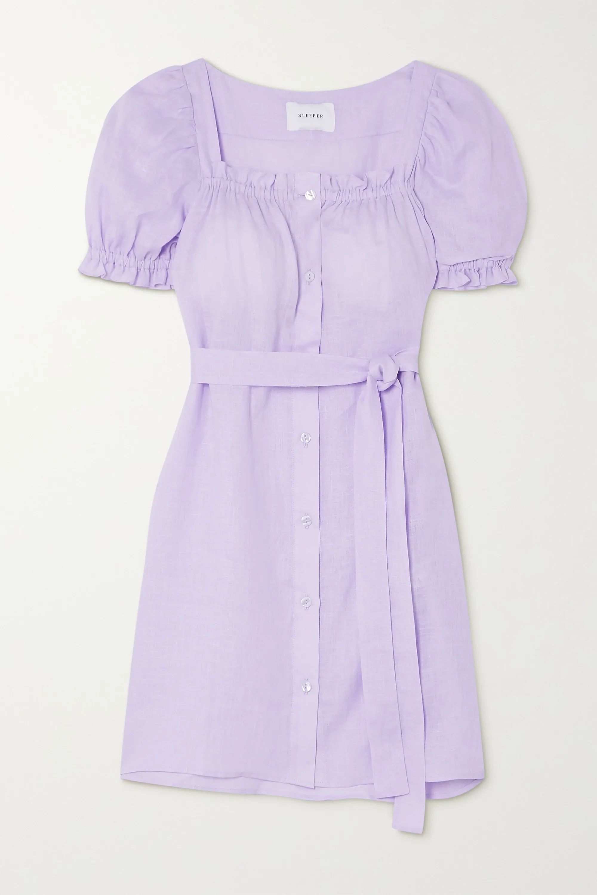 Brigitte belted linen mini dress | NET-A-PORTER (US)