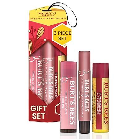 Burt's Bees Christmas Gifts, 3 Lip Care Stocking Stuffers Products, Mistletoe Kiss Set - Pomegran... | Amazon (US)