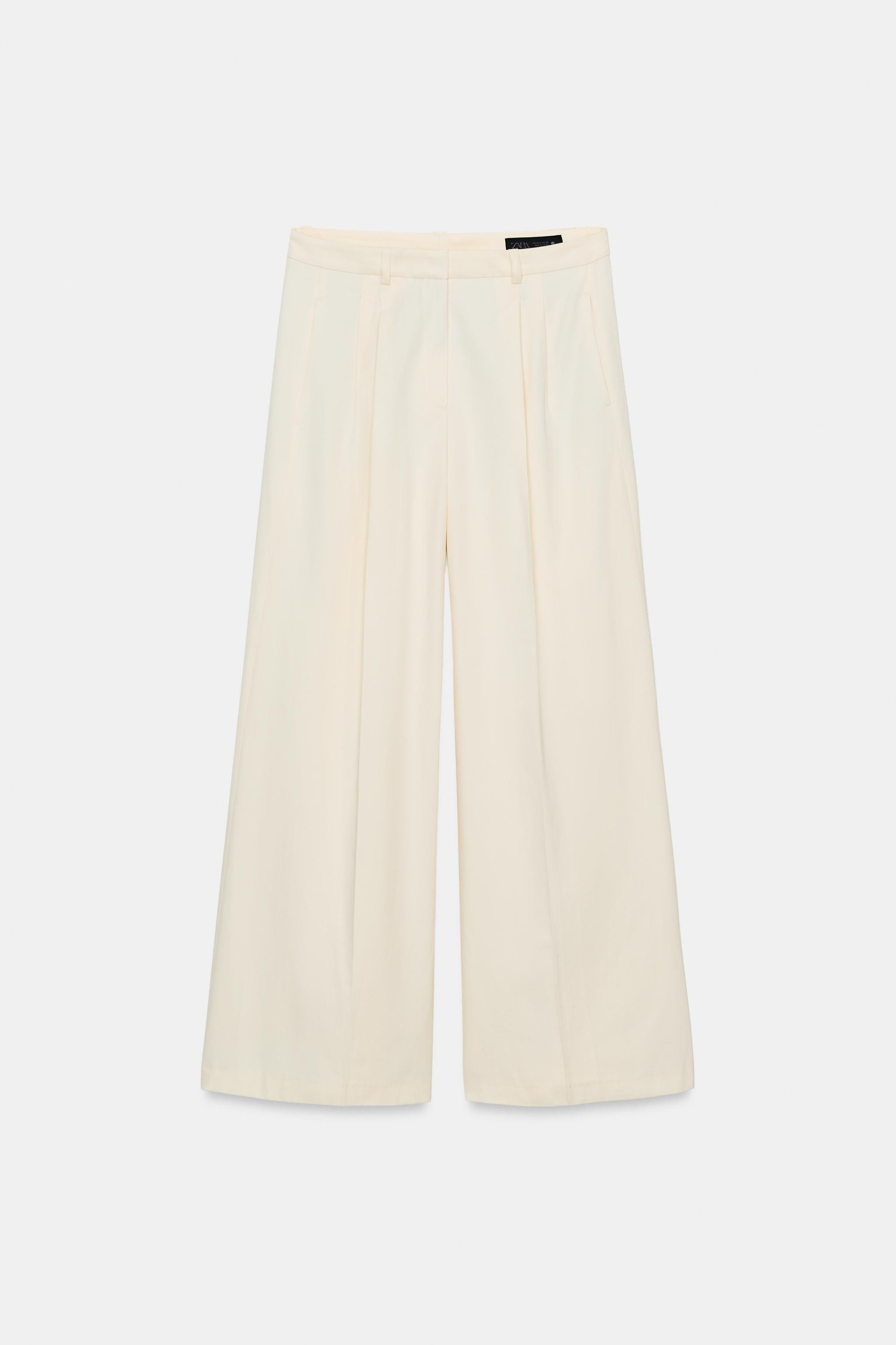 ZW COLLECTION PLEATED WIDE-LEG TROUSERS | Zara UK