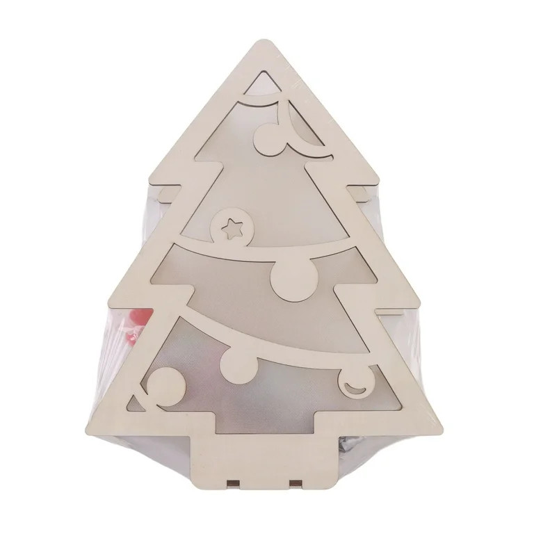 Holiday Time Christmas Tree Craft Kit with LED lights, 8.46 x 11 x 2 Inch, Wooden Decoration, Uni... | Walmart (US)