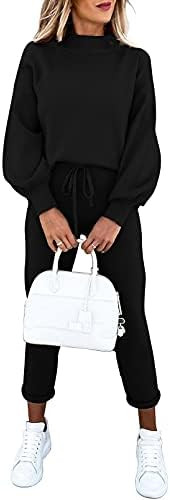 Fixmatti Women's 2 Piece Outfits Long Sleeve Pullover Sweatshirt Jogger Pants Sweatsuit | Amazon (US)