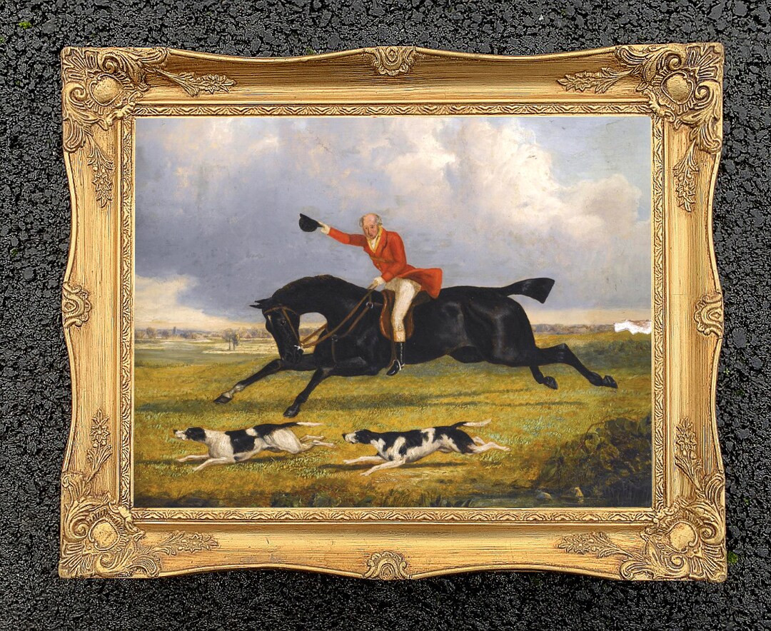 Fine Lithograph on Stretched Canvas of a Huntsman & Hounds - Etsy | Etsy (US)