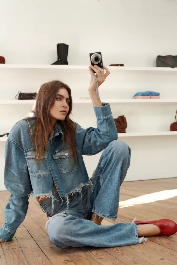 TRF CROP DENIM OVERSHIRT | Zara US