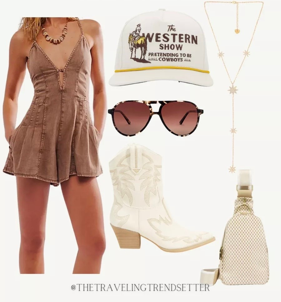 Free people romper - outfit for date night - country concert outfit idea 

#LTKStyleTip #LTKFindsUnder100 #LTKSummerEdit