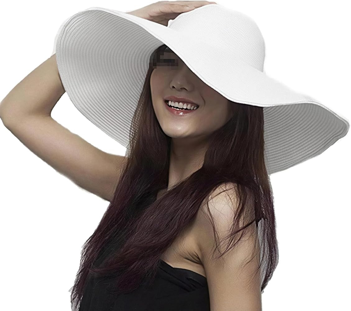 Women Wide Brim Straw Hat Travel Foldable Cap Sun Hat Summer Beach Sun Hat Holiday Swim Garden St... | Amazon (US)