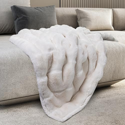 Mon Chateau 60" x 70" Hearthside Faux Fur Throw Blanket, Reversible Soft Blanket for Queen-Size B... | Amazon (US)