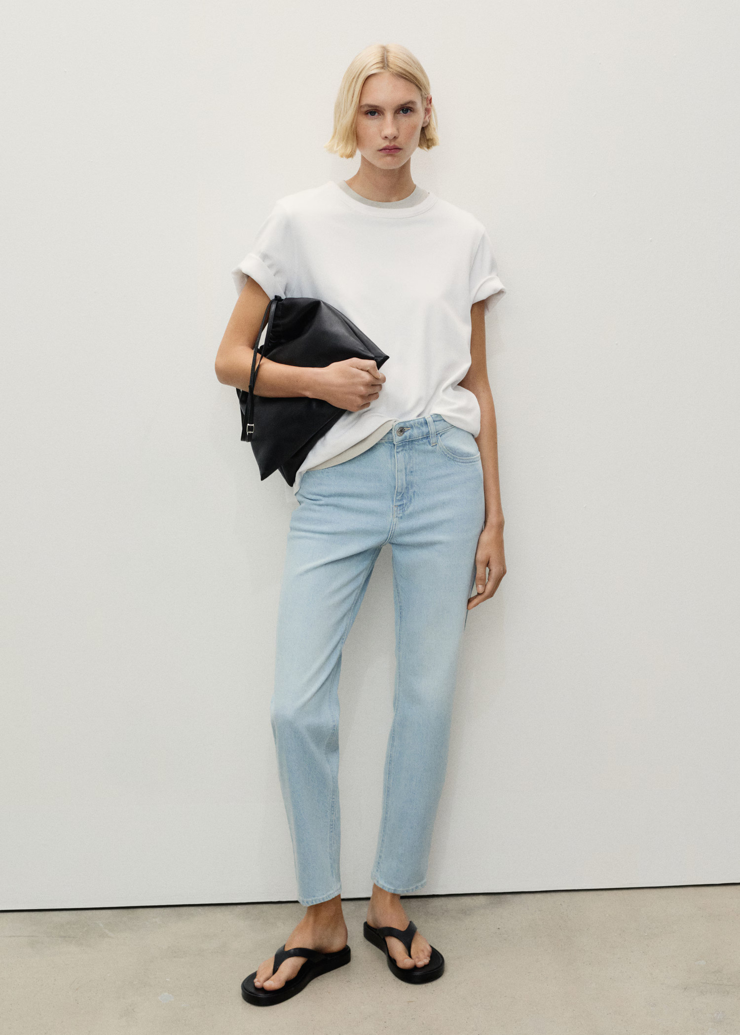 Comfort-Jeans mit hohem Bund Newmom - Damen | MANGO Deutschland | Mango EU