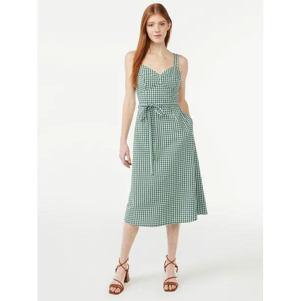 Free Assembly Women's Midi Sundress with Tie Belt | Walmart (US)