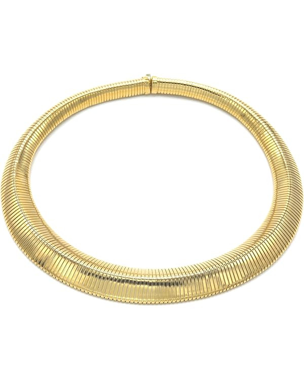 Marshal Metal Fashion Necklace 18K Gold Plated Brass Omega Choker Necklace | Amazon (US)