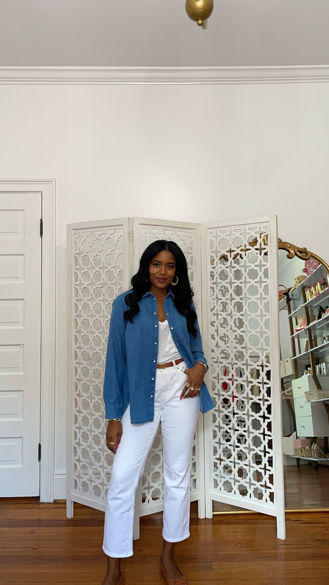 Sézane, Vineyard Vines, denim shirt, white jeans, fall outfit inspo, denim on denim, fall layering, elevated look

#LTKSeasonal #LTKStyleTip #LTKWorkwear
