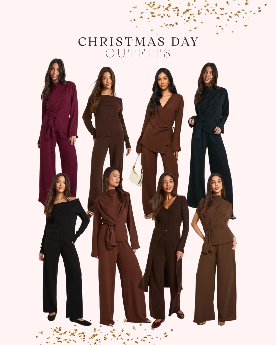 Christmas Day outfit ideas 🎄use my code SARAHVEA for extra money off! Everything under £30 with this code 

Co-ord sets, loungewear, smart comfy outfit, chocolate brown, burgundy 

#LTKfestive #LTKwinter #LTKstyletip