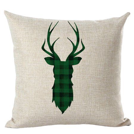 Merry Christmas Pillow Cases Linen Sofa Cushion Cover Home Decor Pillow Core | Walmart (US)