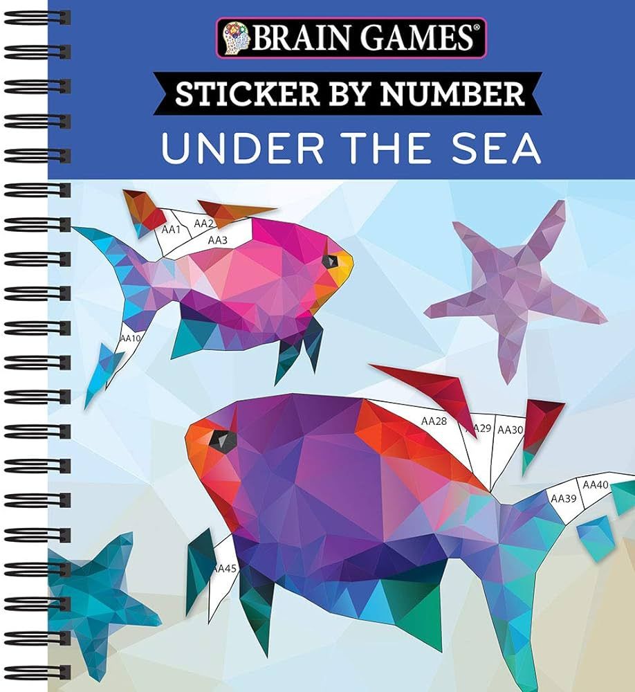 Brain Games - Sticker by Number: Under the Sea - 2 Books in 1 (42 Images to Sticker) | Amazon (US)