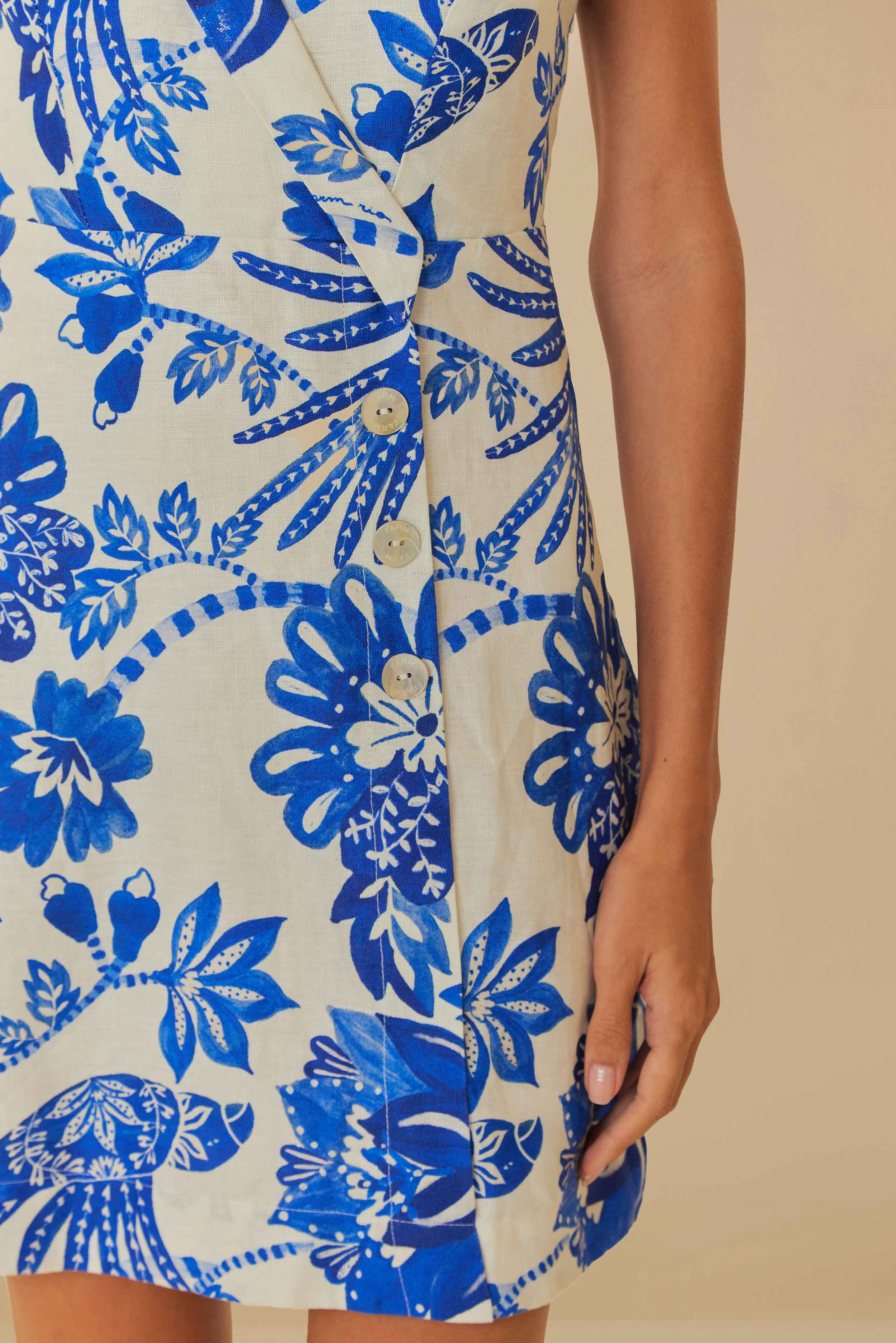 Off-White Floral Birds Euroflax™ Mini Dress | FarmRio (US)