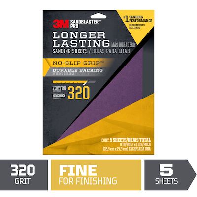 3M SandBlaster Pro Very Fine 320-Grit Sheet Sandpaper 9-in W x 11-in L 5-Pack | Lowe's