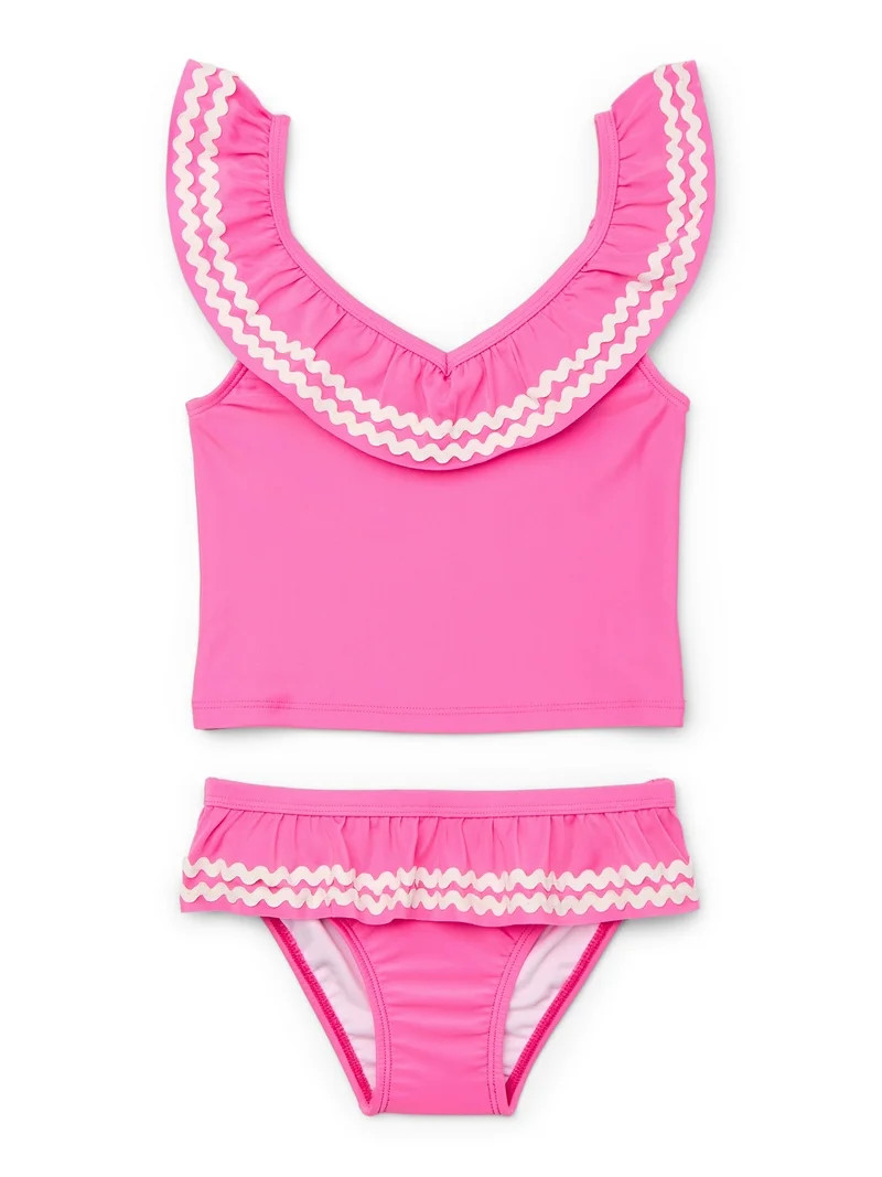 Wonder Nation Baby and Toddler Girls Tankini Top and Bottom, 2-Piece Set, Sizes 12M-5T - Walmart.... | Walmart (US)