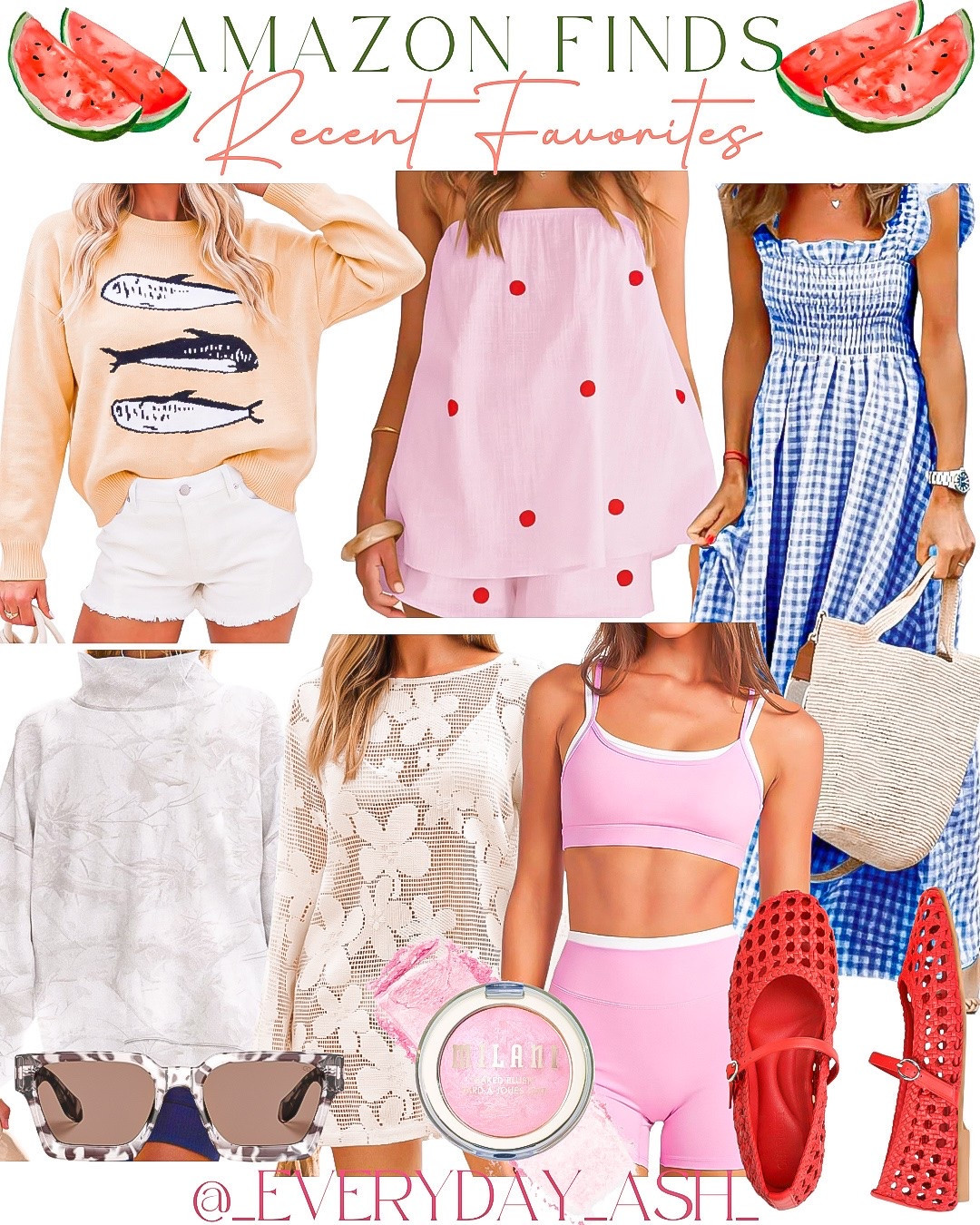 Amazon // recent favorites ♥️♥️🍉🍉

Summer fashion, maxi dress, gingham dress, red ballet flats, Amazon fashion, camo sweatshirt, beauty finds, sunglasses, women’s shoes, two piece set

#LTKgrwm #LTKootd