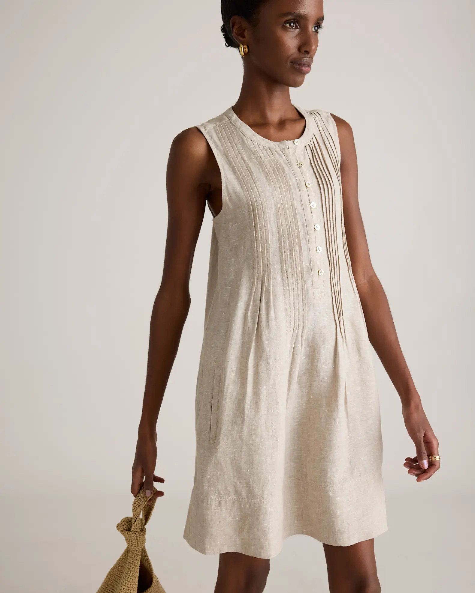 100% European Linen Sleeveless Swing Dress | Quince