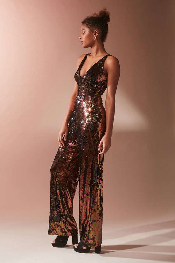 Dress The Population Charlie Sequin Jumpsuit | Urban Outfitters US