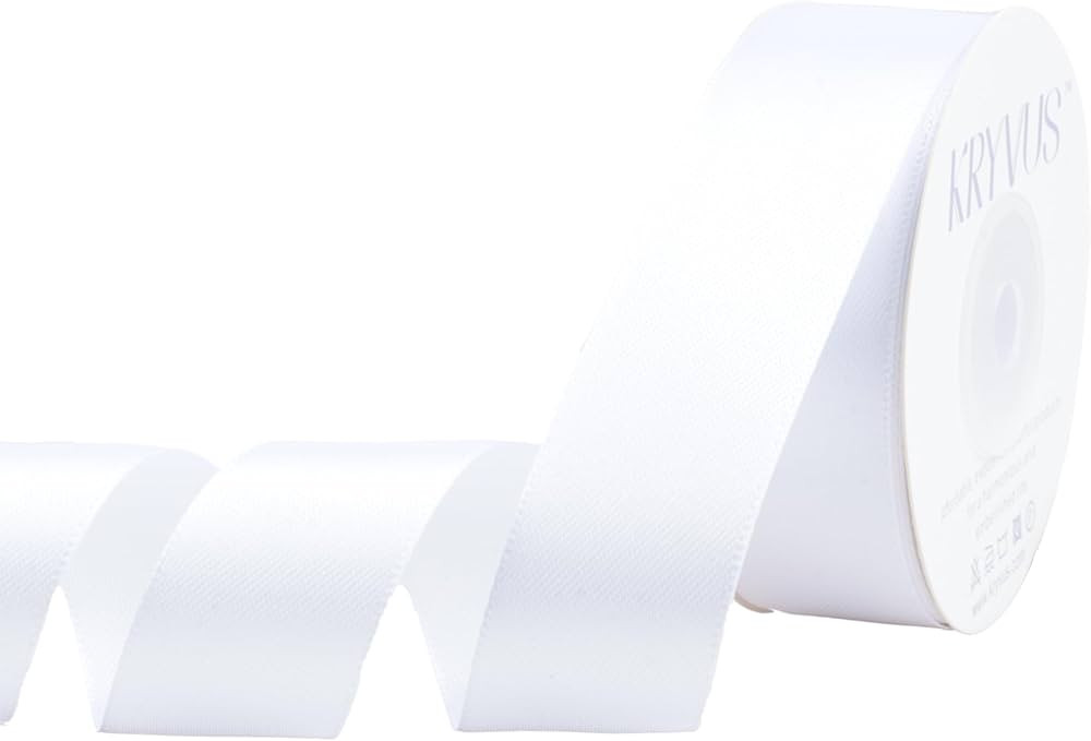 White Satin Ribbon 1 inch X Continuous 25 Yards, Single Face Polyester Ribbon Perfect for Gift Wr... | Amazon (US)