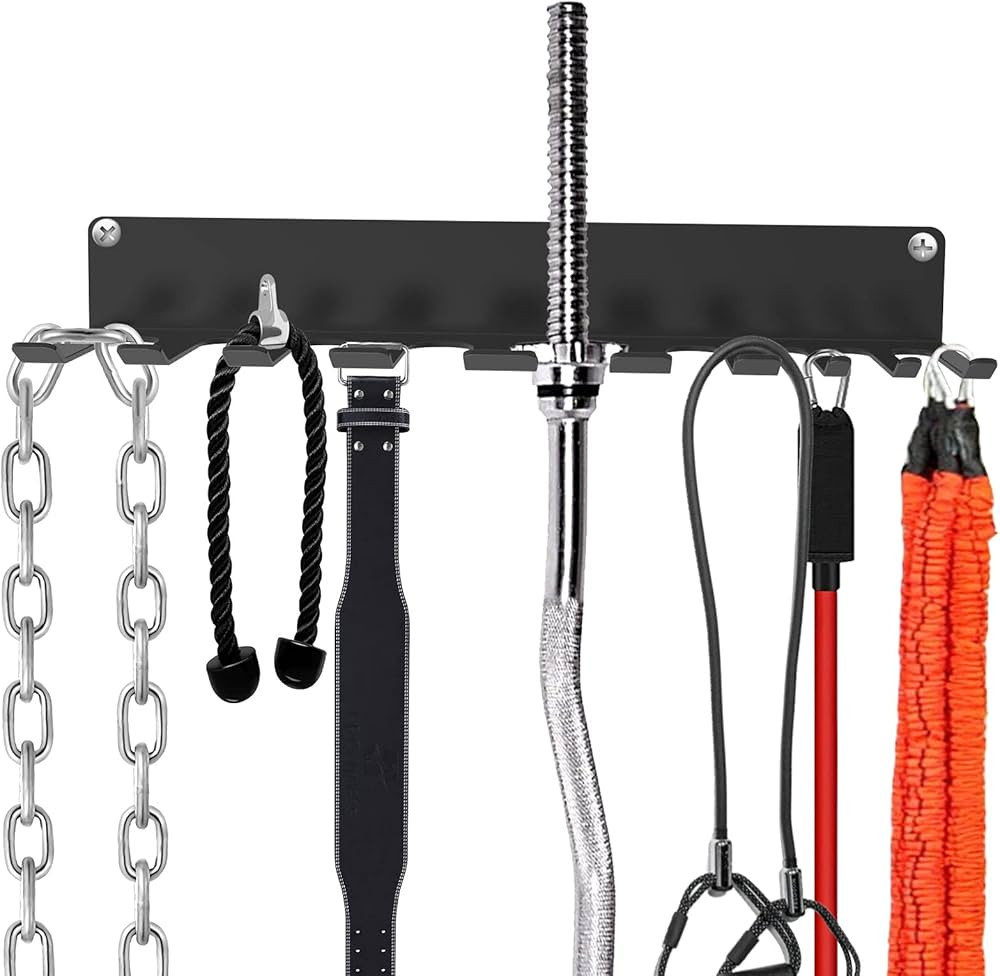OUUO Home Gym Storage Accessories Rack for Resistance Bands,Fitness Straps, Jump Ropes,Chains, Cu... | Amazon (US)