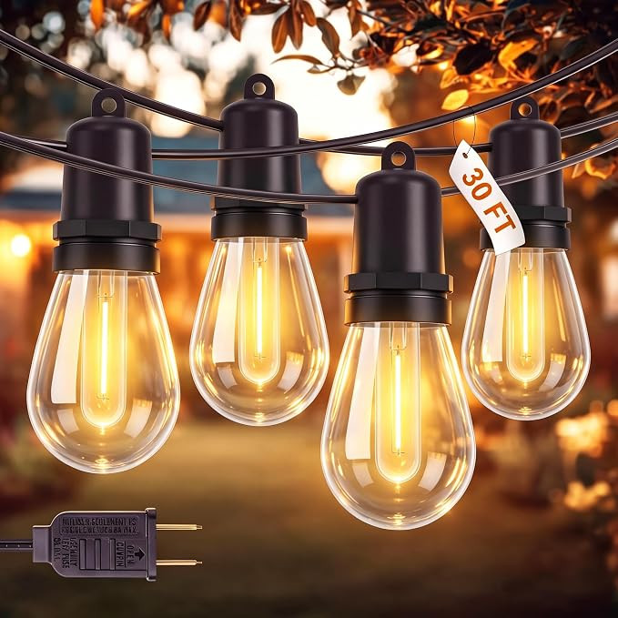 30FT Outdoor String Lights with 10+1 Shatterproof LED Bulb | Amazon (US)