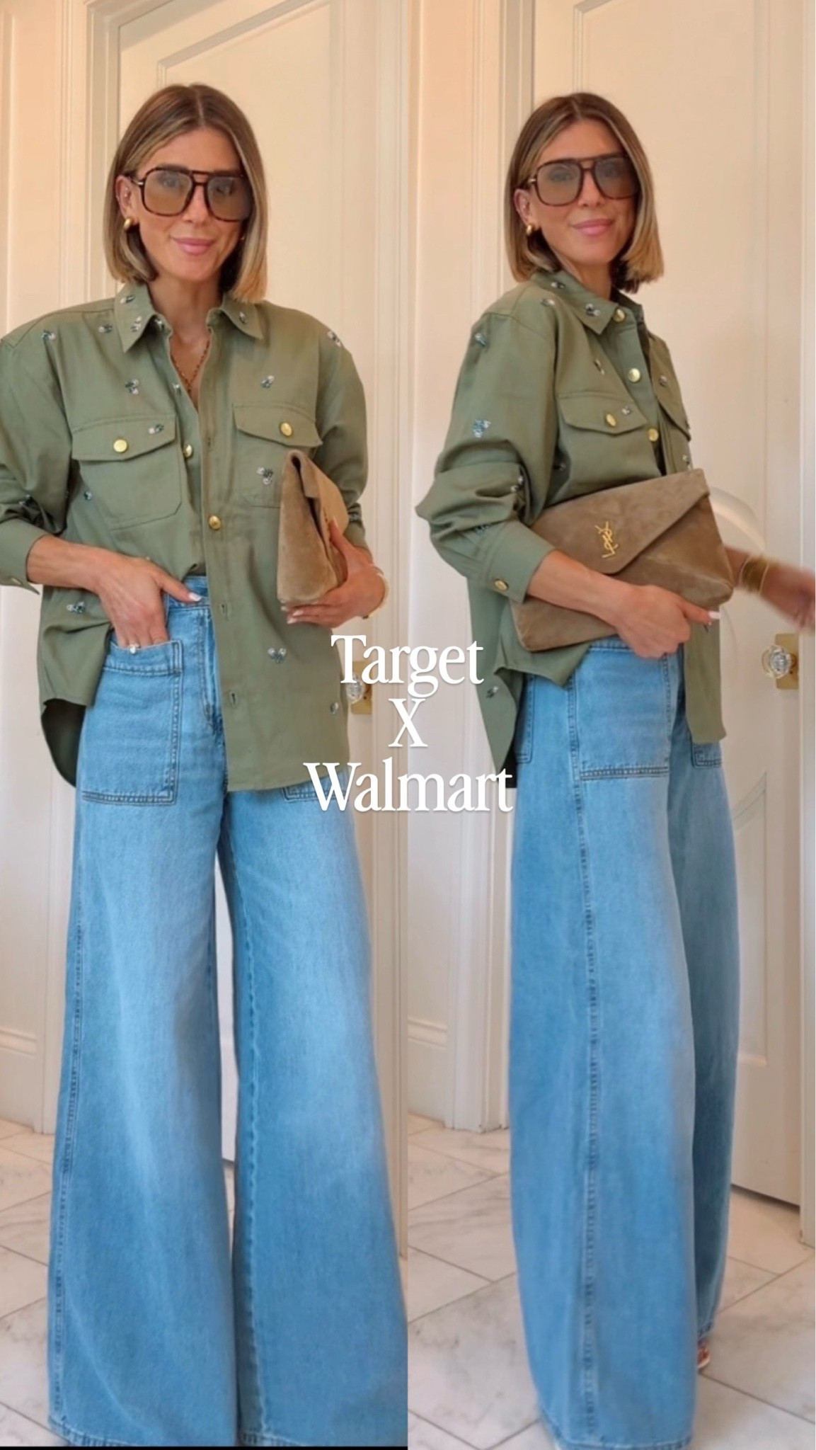 Under $100 cute fall denim fit with @Walmart and @Target I'm wearing size small in top and size 2 in jeans that fit tts