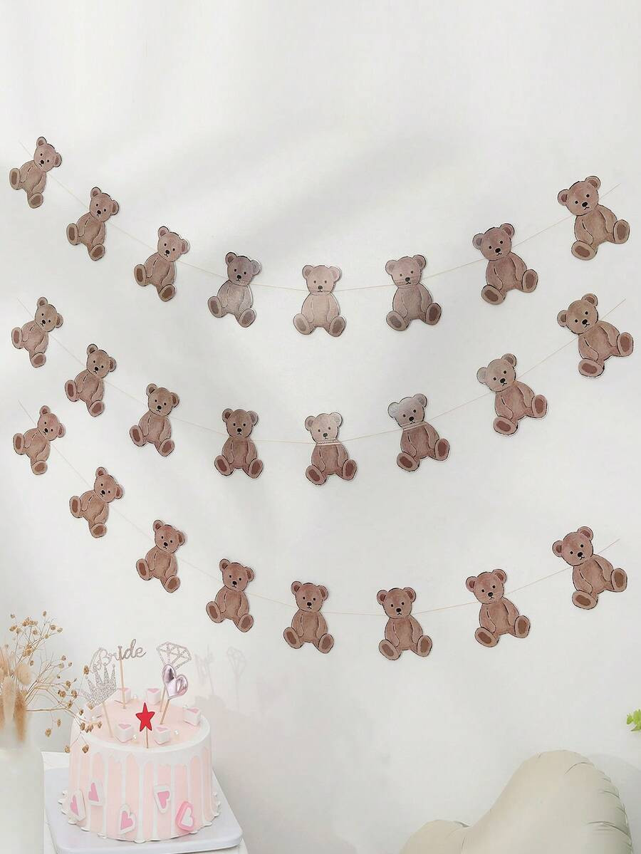 1 Set Retro Small Bear Flag Party Decoration For Birthday Party, Room Decor | SHEIN
