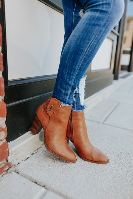 Parker Faux Leather Rust Booties | Magnolia Boutique