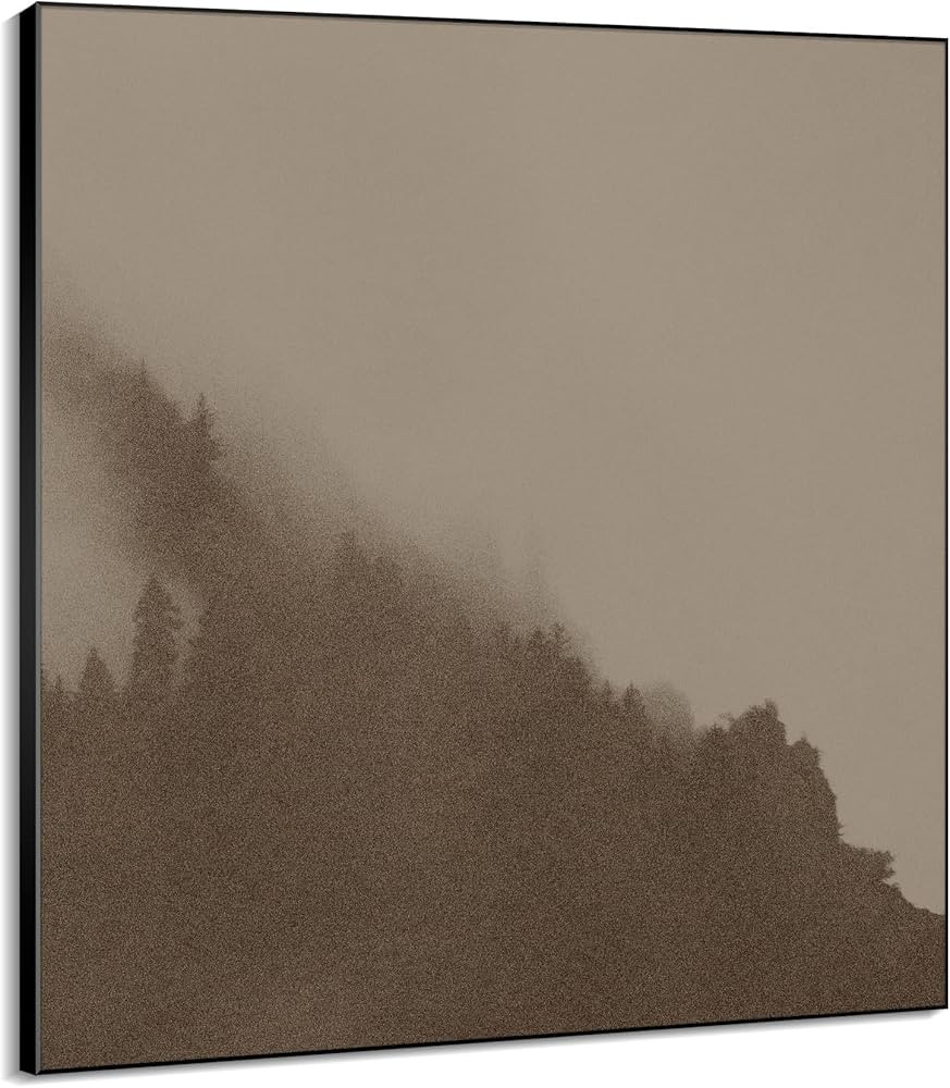 46"x46" XL Framed Wall Art - Minimalist Foggy Forest Tranquil (Frame Assembly Required) | Amazon (US)