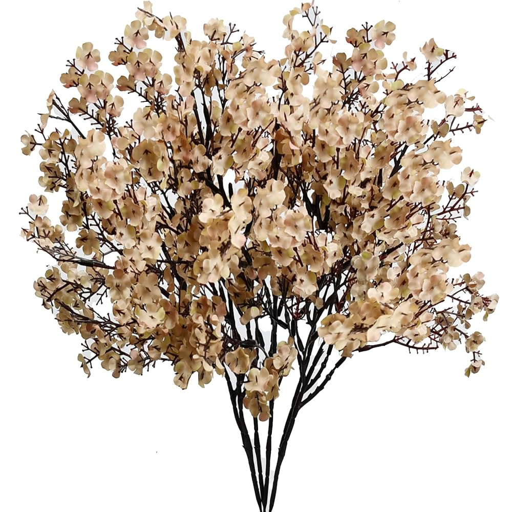 Mandy's Light Brown Artificial Baby’s Breath Flowers 6 Bundles Silk Gypsophila with Bendable St... | Amazon (US)