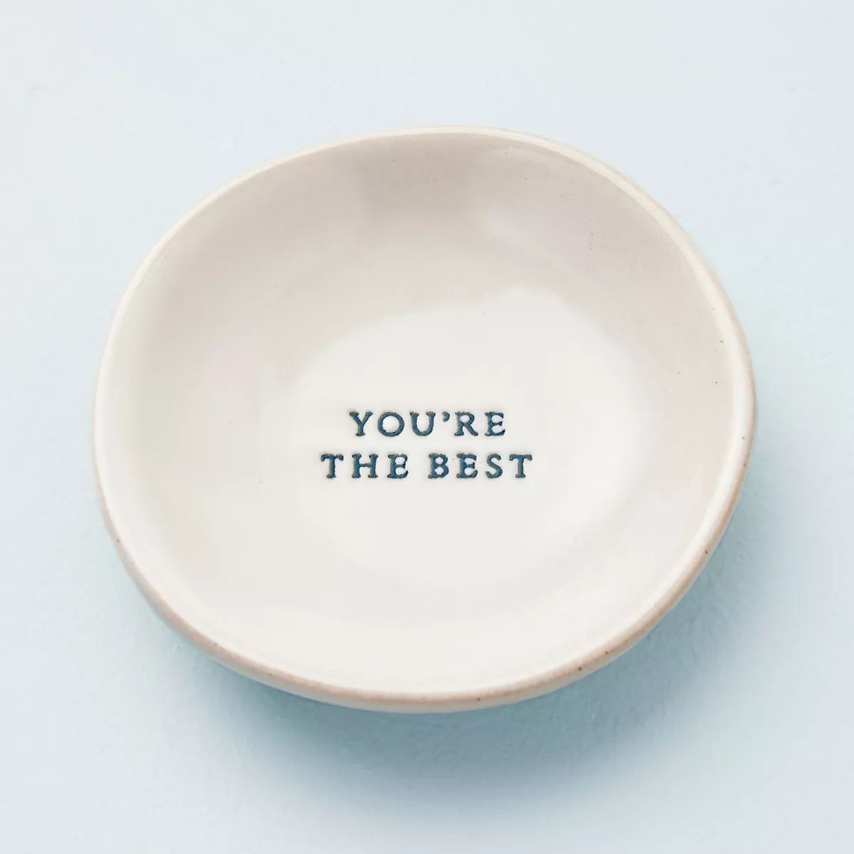 'You're The Best' Ceramic Trinket Dish Cream/Blue - Hearth & Hand™ with Magnolia | Target