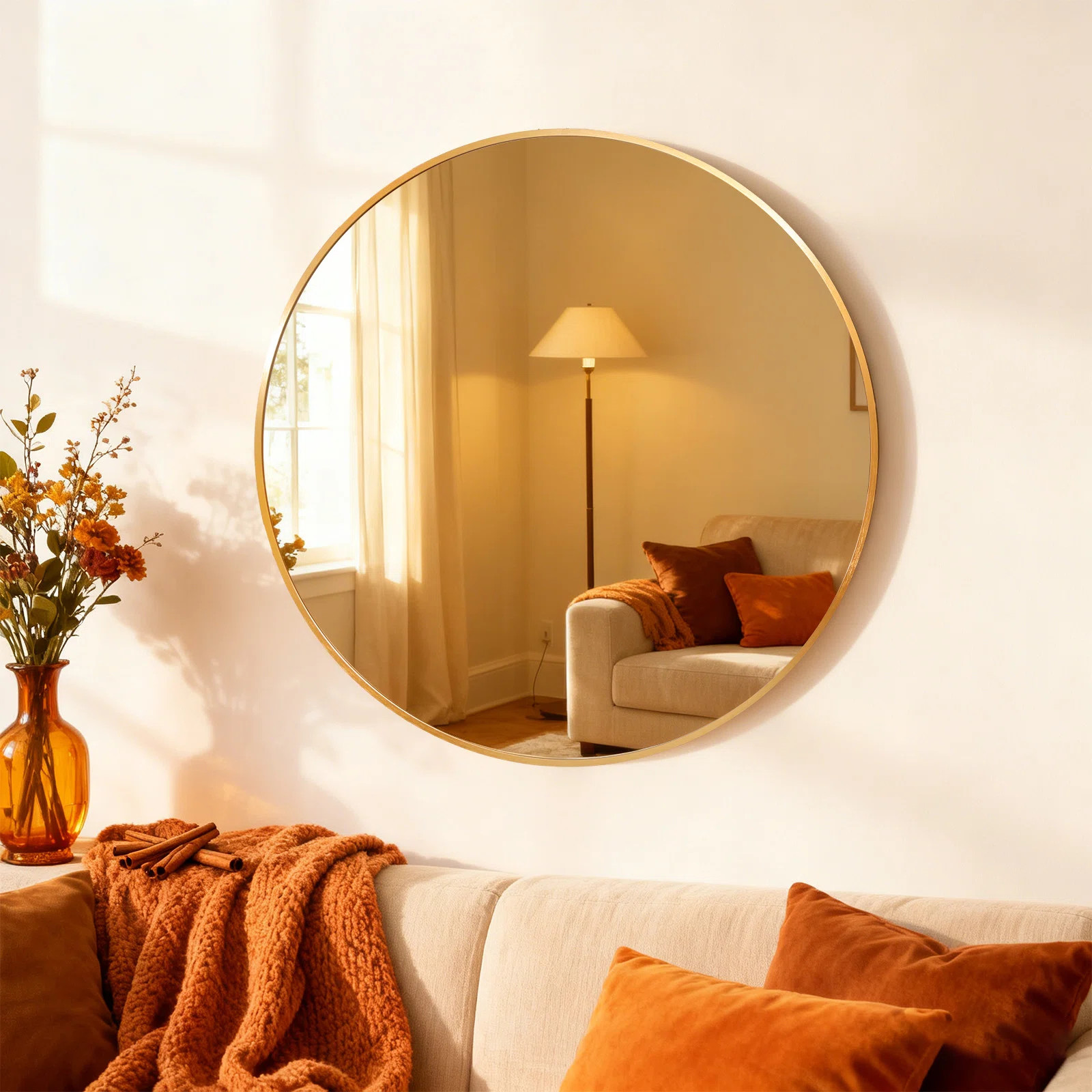 Garbers Round Metal Framed Wall Mounted Circle Mirror | Wayfair North America