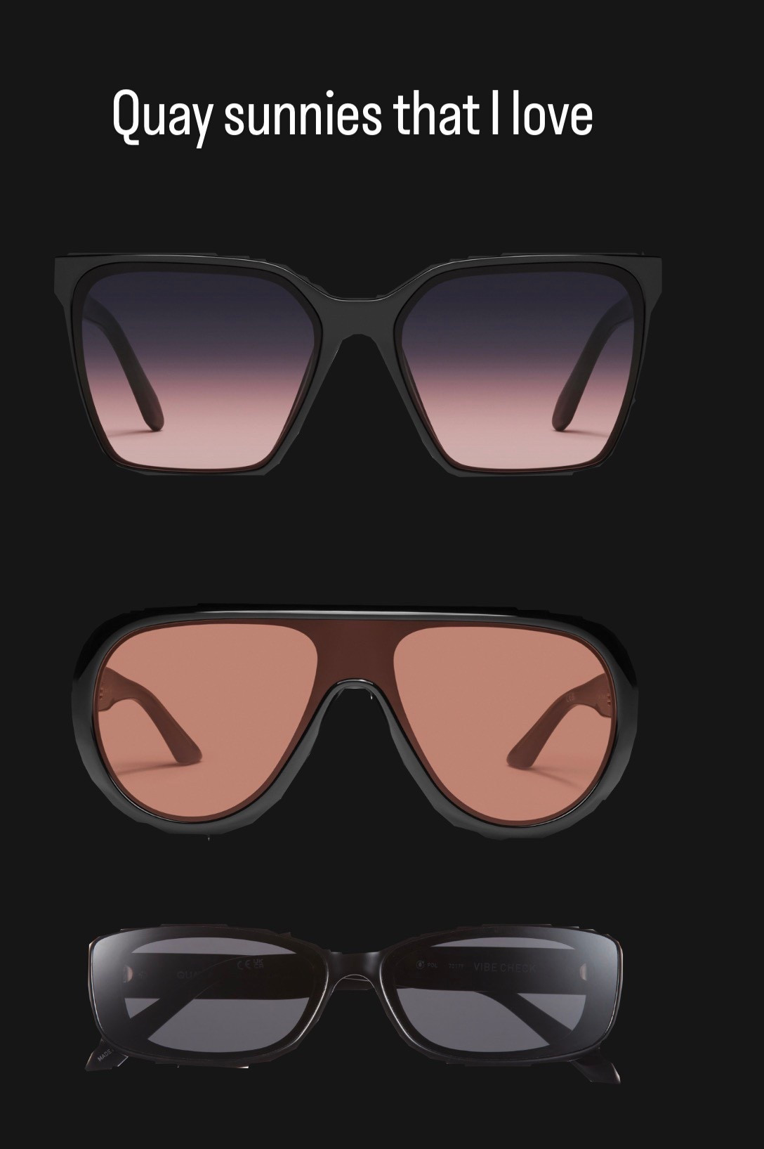 Quay sunnies I love lately 🖤
Affordable, chic, and easy to wear with everything.