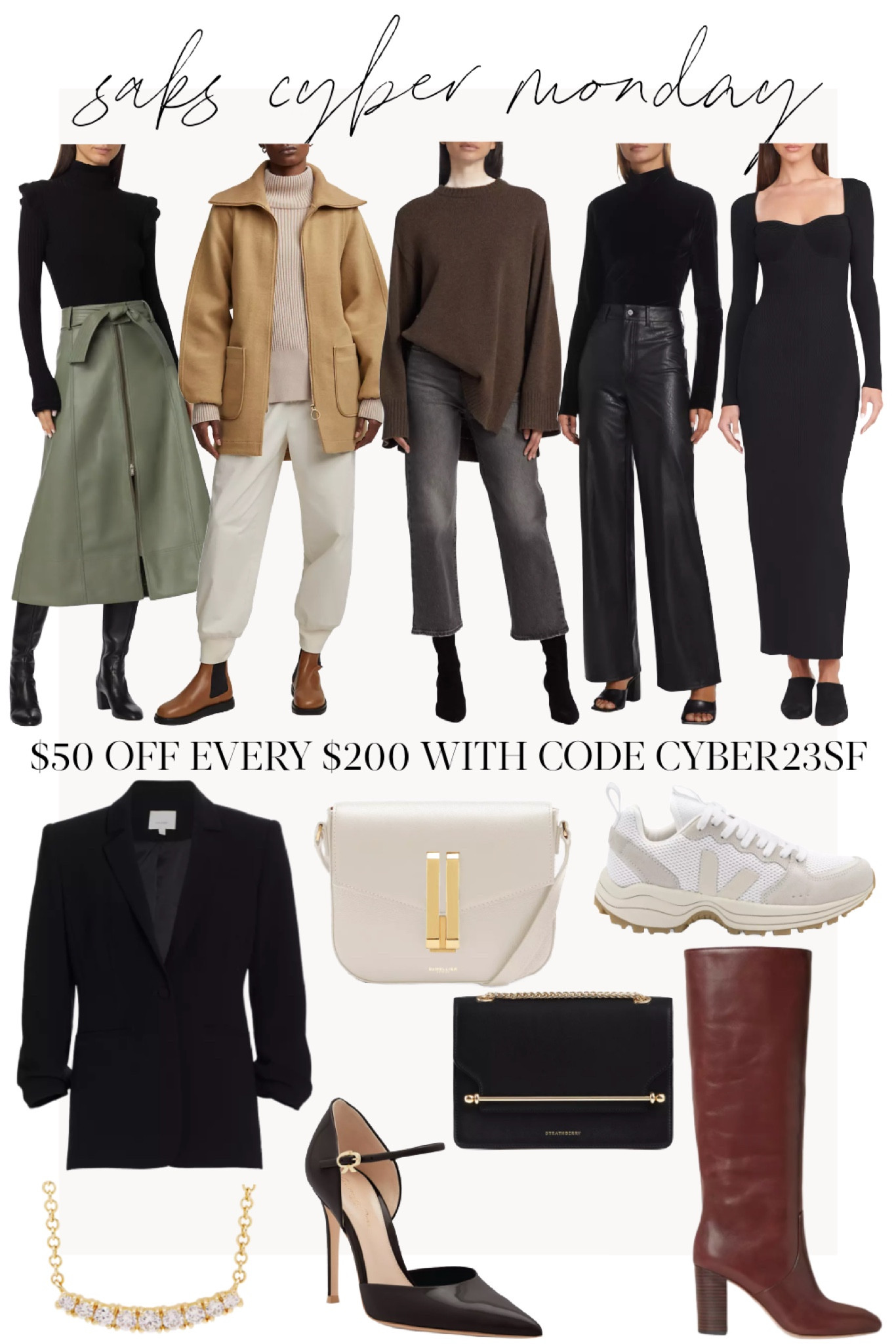 $50 off every $200 with code CYBER23SF for @Saks Cyber Monday sale! ✨ These are some of my top picks throughout the site (many in my closet).

Loeffler Randall boots: TTS
Cinq a Sept Blazer: I wear size 4
In Varley I wear S or XS
Paige pants TTS

#saks #sakspartner #liketkit #holidayoutfit #holidaypartyoutfit #christmaspartyoutfit #cybermonday #saksfifthavenue #cybermondaysales #cybersales #cyberweek #sakssale #sakscybermondaysale #sakscybermonday 

#LTKCyberWeek #LTKsalealert #LTKSeasonal