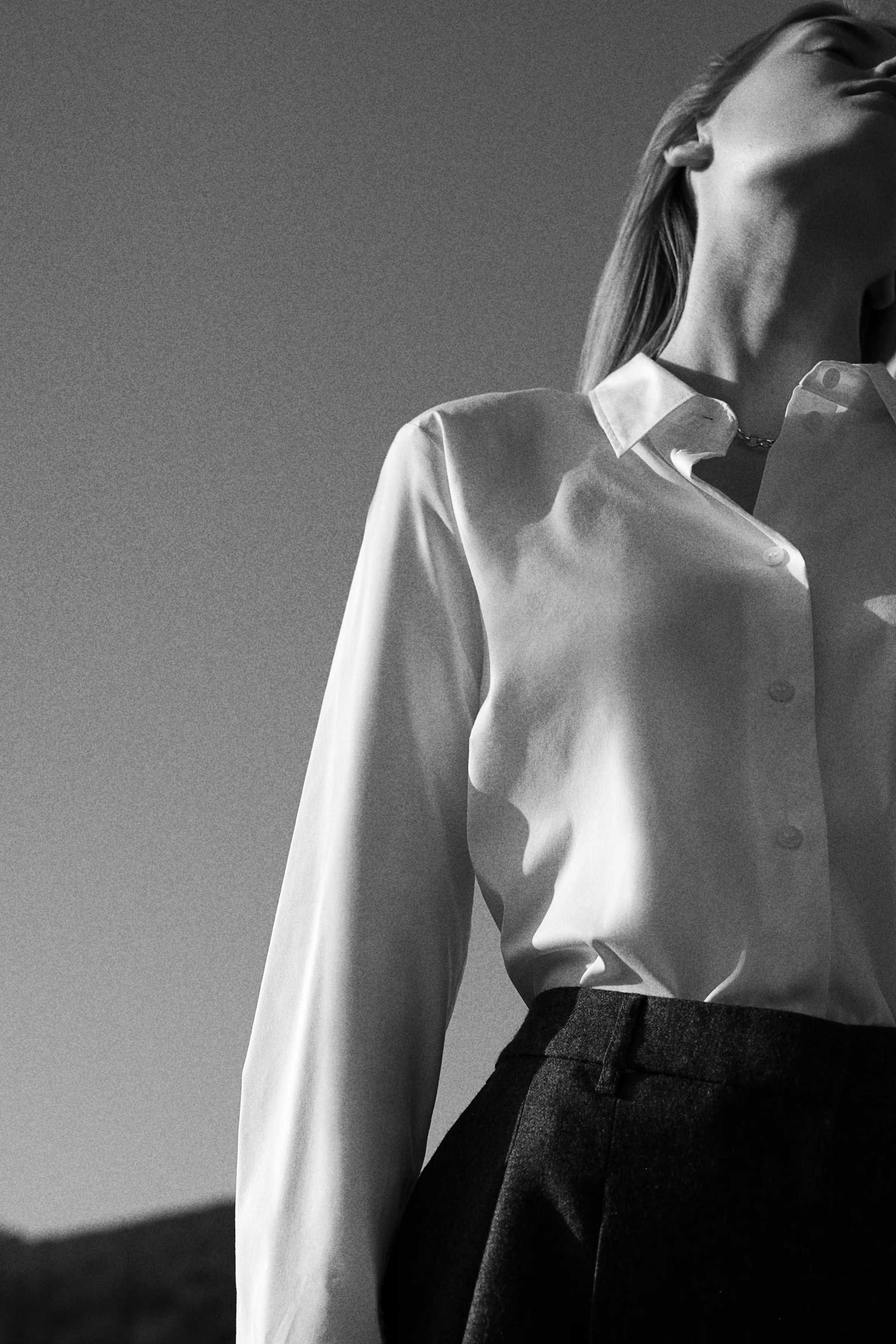 Cotton-blend Shirt - White - Ladies | H&M US | H&M (US + CA)