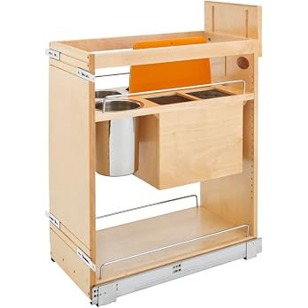 Rev-A-Shelf Maple Knife Block Pullout Organizer w/Blum Soft-Close for 15" Base Cabinets | Amazon (US)