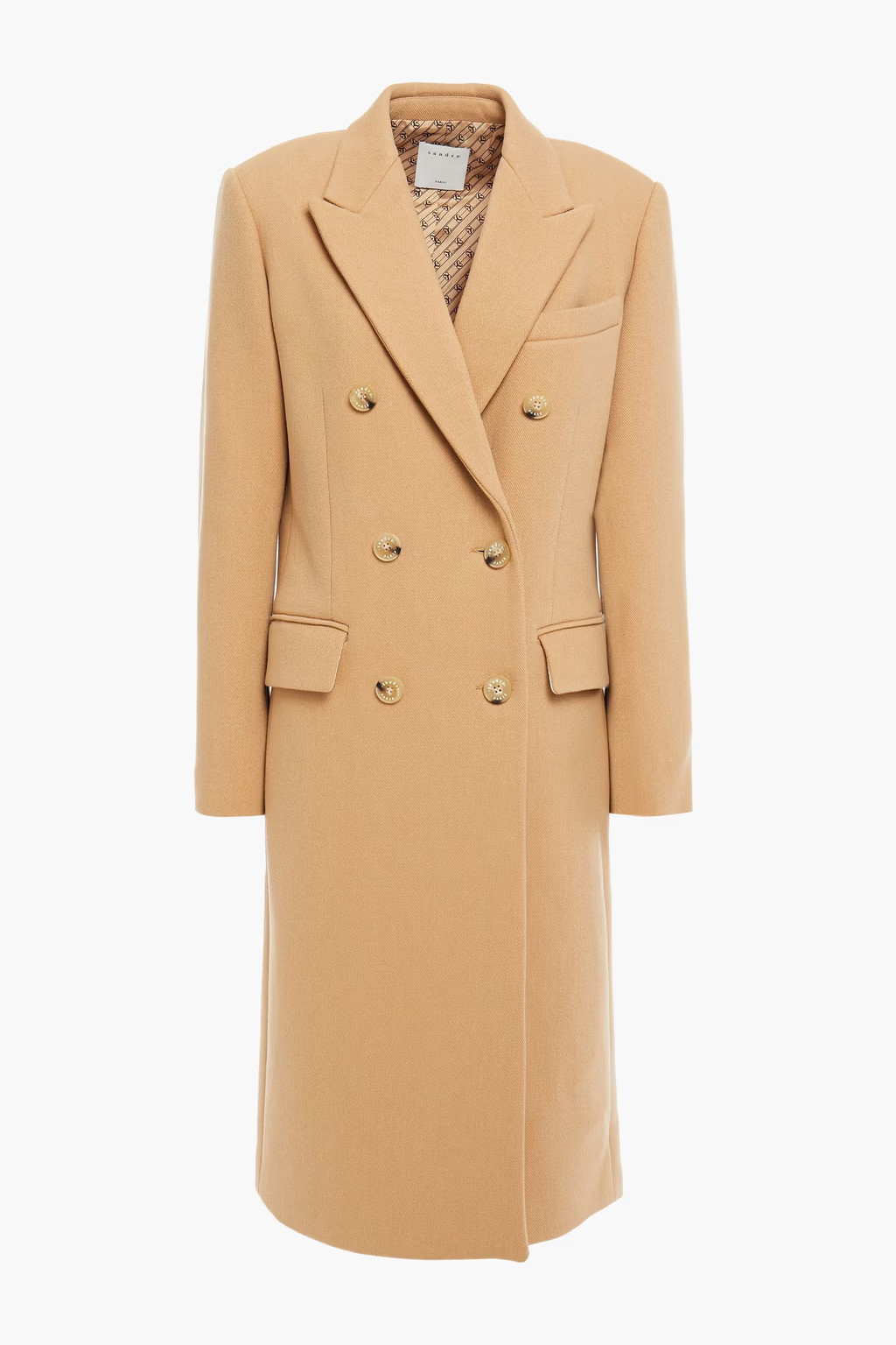 Bayane double-breasted wool-blend twill coat | The Outnet (UK and Europe)