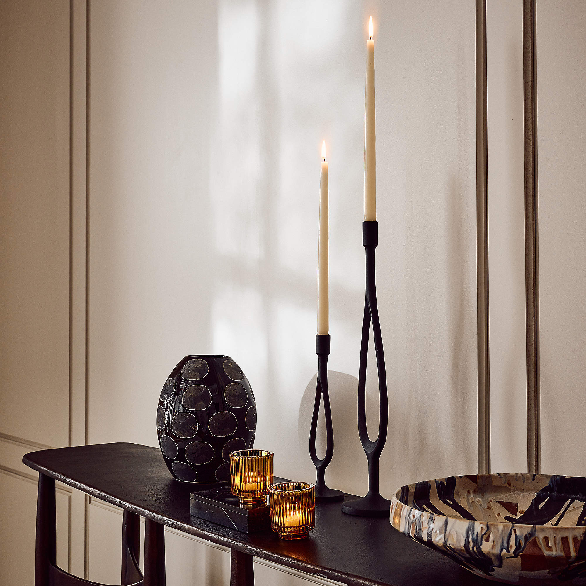 Gila Black Ceramic Spotted Vase with Reactive Glaze + Reviews | CB2 | CB2