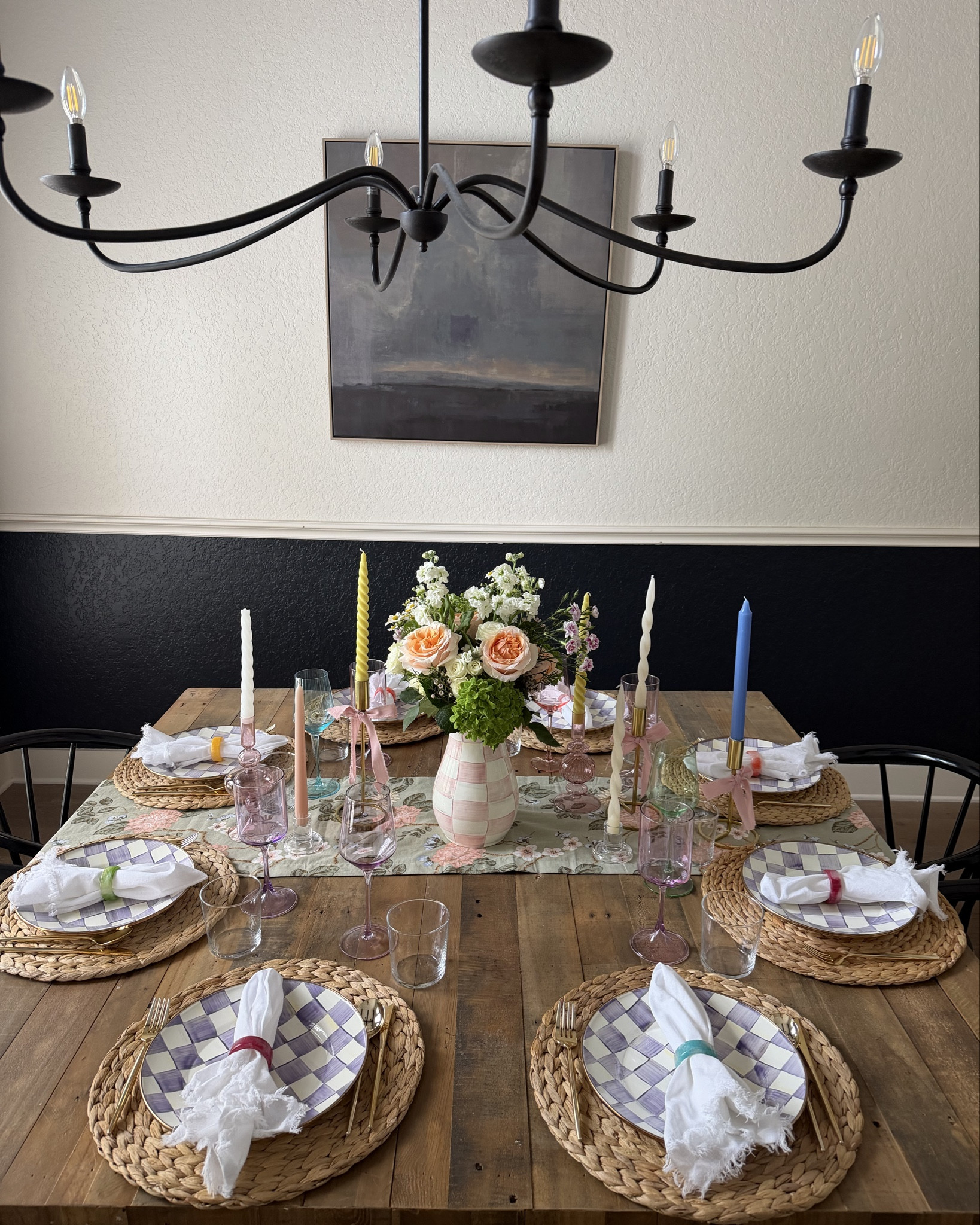 Spring Garden Party! This was such a fun table scape to create with so many gorgeous rosy + violet check pieces from Mackenzie Childs! 

#LTKHome #LTKSeasonal